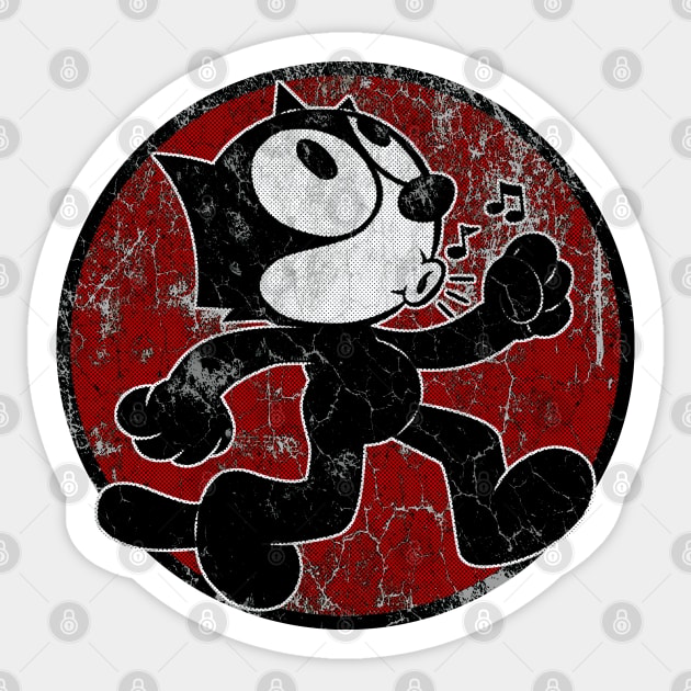 Felix The Cat Retro Halftones Vintage Sticker by Mr.PopArts